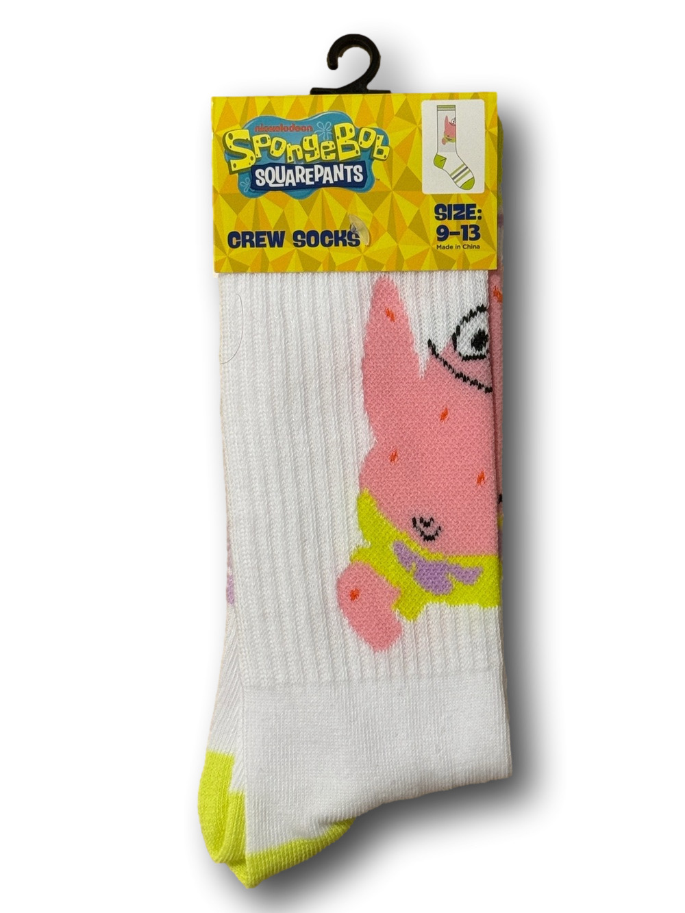 3/$20 Sponge Bob Square Pants Patrick Starfish Funny Novelty Crew Socks - NWT